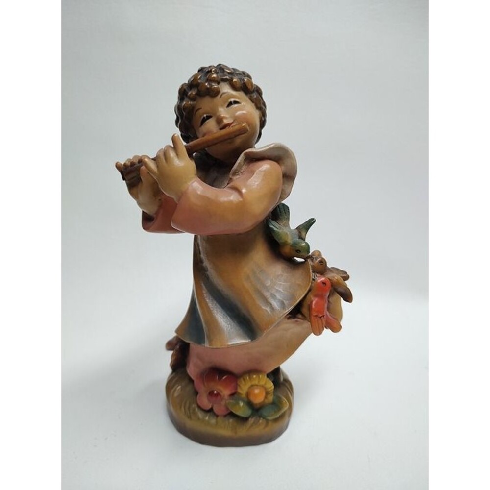 Vintage Romy Girl with Birds Flute Jobin 3855 Brienz Switzerland Figurine 6.75"